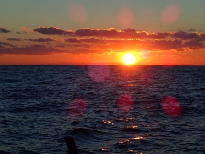 Sunset over the sea